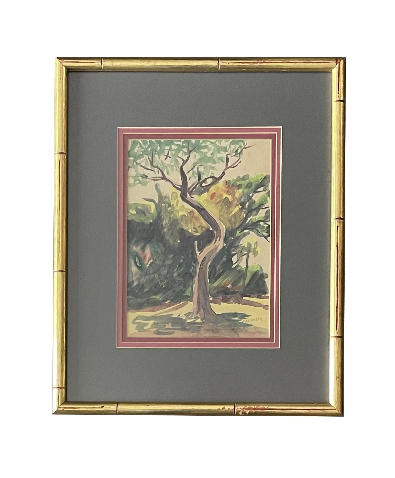 Max Weber (1881 - 1961) Russian: Max Weber (1881 - 1961) Russian Watercolor on Paper Measure 10 1/4"in H x 7 1/2"in W and 19"in H x 15 1/2"in W with frame Biography: Max Weber was born in 1881 in Bialystok, Russia, and came to the Un