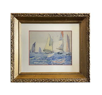 Ellsworth Woodward (1861 - 1939) American: Ellsworth Woodward (1861 - 1939) American Watercolor on Paper Measure 7 1/4"in H x 9"in W and 14 1/4"in H x 16"in W with frame Known for: Landscape painting, etching, teaching Biography:During the lat