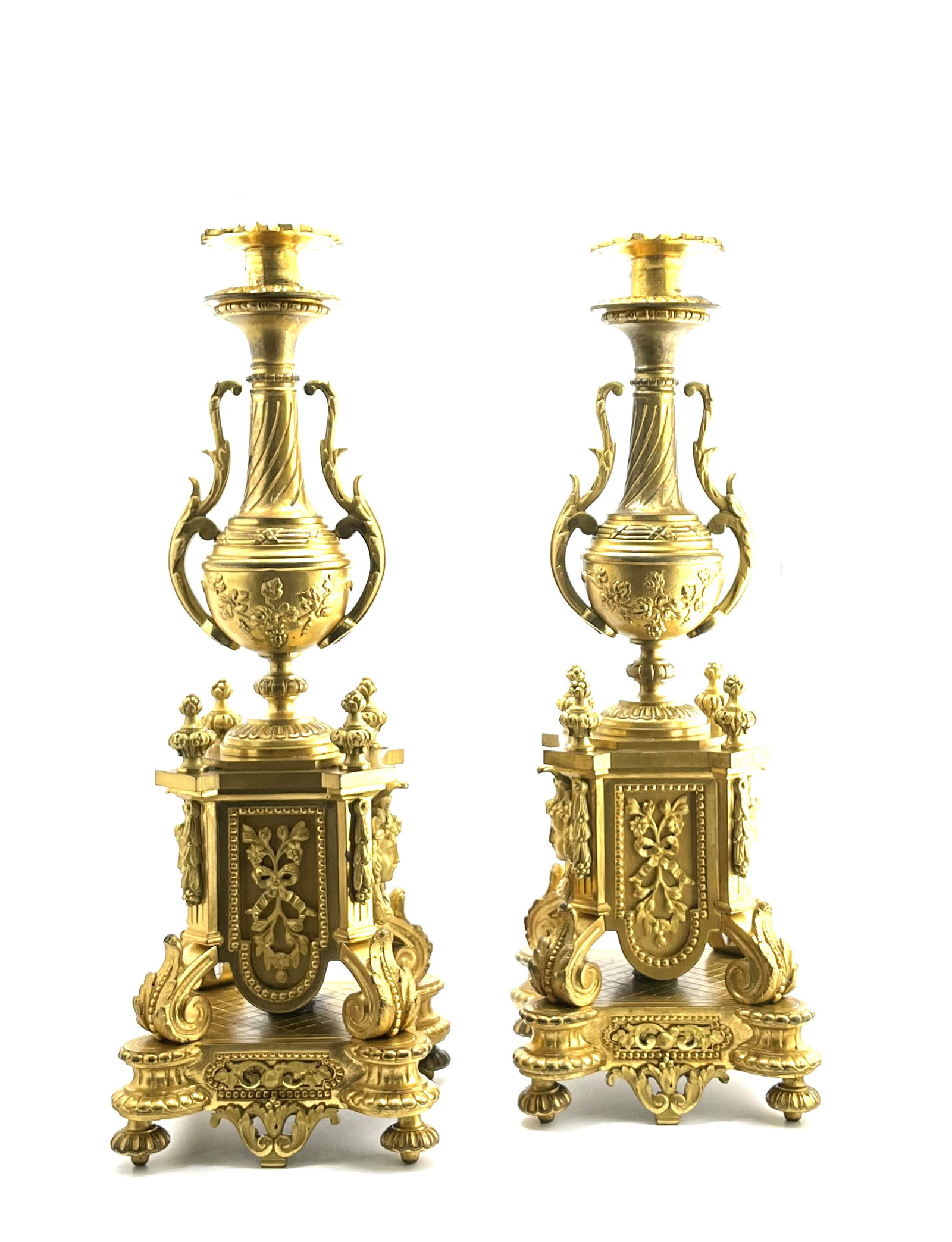 Pair of French Victorian Ormolu Bronze Candelabras (1 of 4)