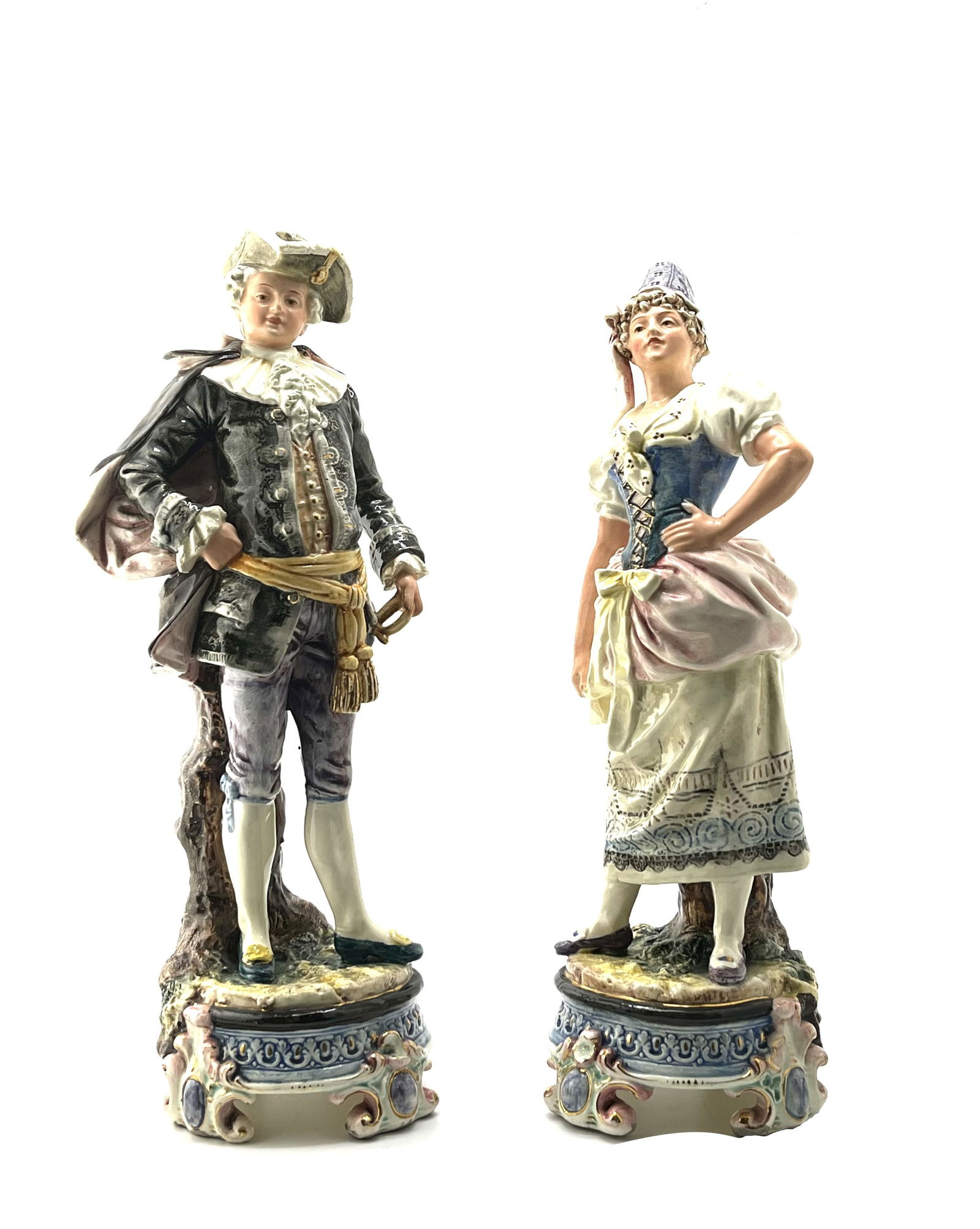 Pair of Royal Dux Austrian Majolica Figures (1 of 8)