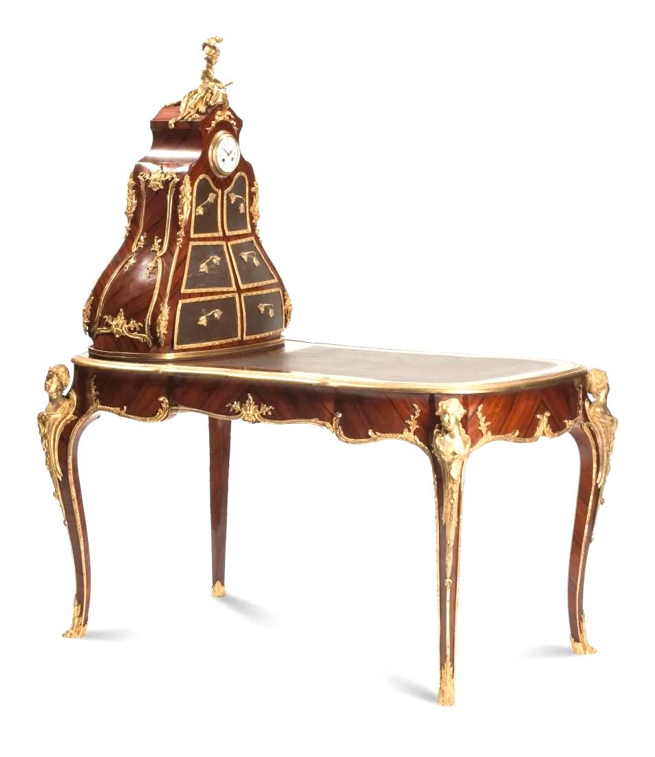 Louis XV Style Gilt Bronze Mounted Mahogany Desk (1 of 6)