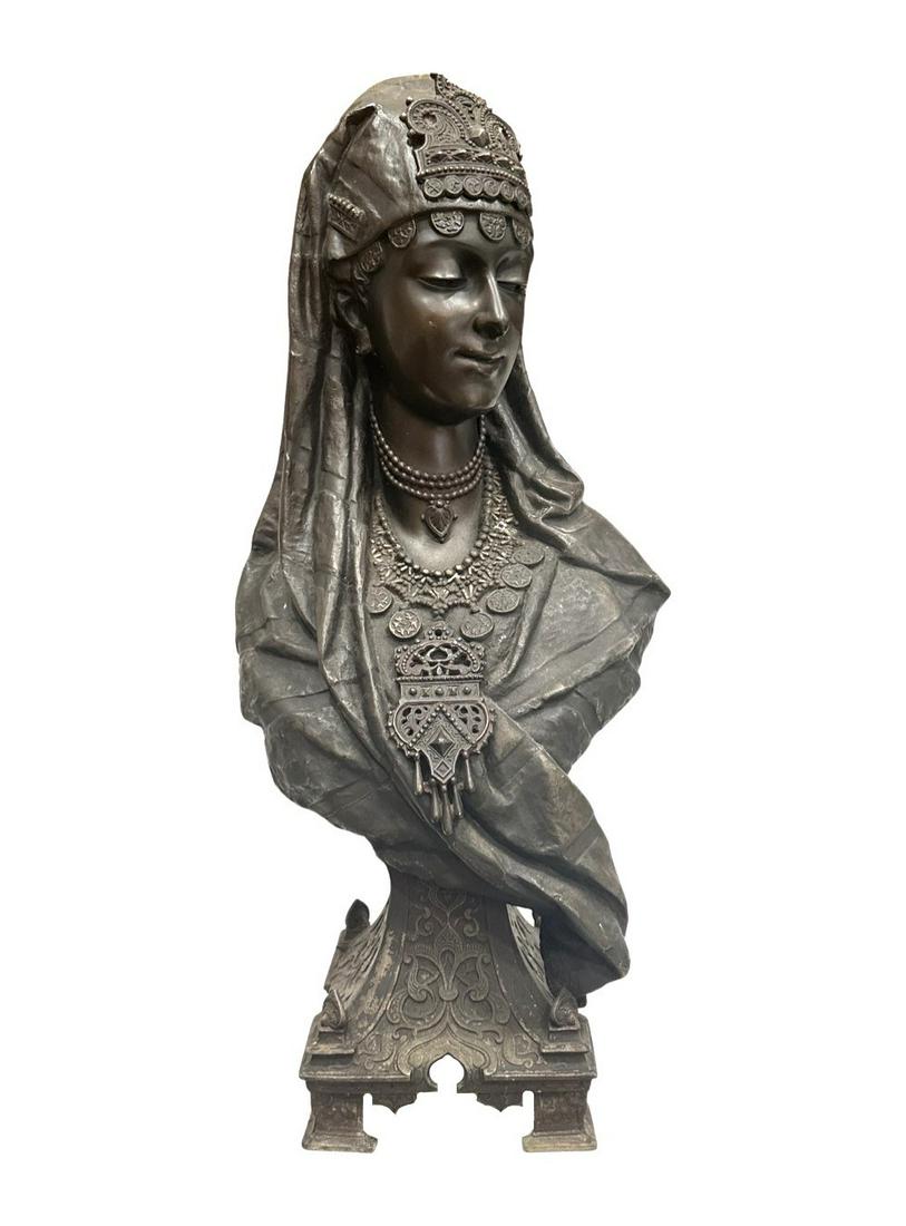 Antique 19th Century Orientalist Bronze Arab Bust (1 of 7)