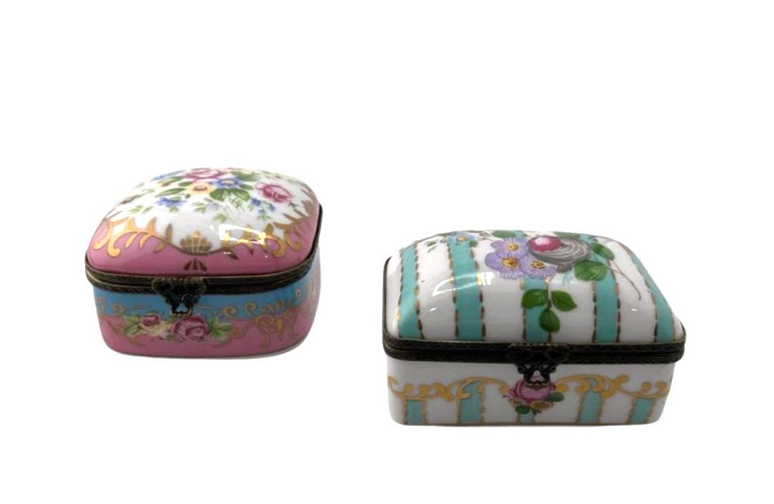 Two French Hand Painted Porcelain Boxes (1 of 3)