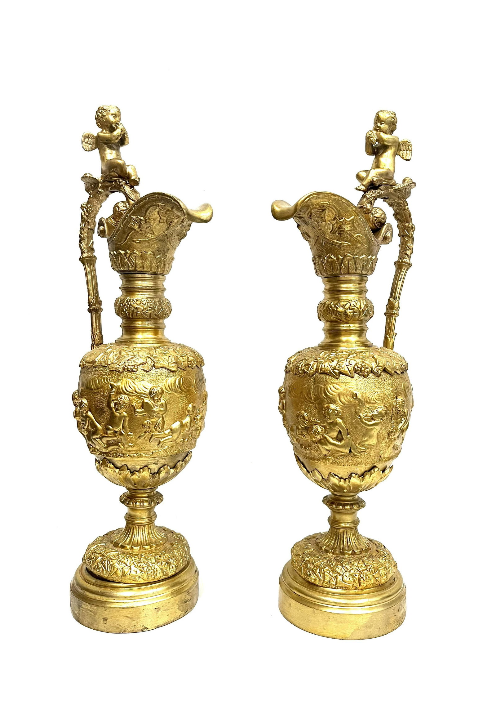 Pair of Late 19th century Ferdinand Barbedienne Fondeur Gilt Bronze Ewers (1 of 12)