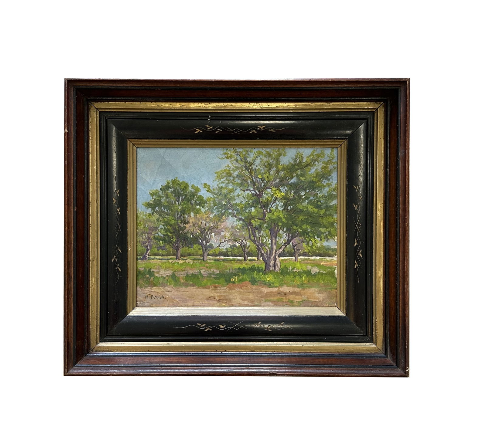 Hanson Duvall Puthuff (1875 - 1972) American: Hanson Duvall Puthuff (1875 - 1972) American Oil on Canvas Measure 8"in H x 10"in W and 13"in H x 15"in W with frame Known for: Desert landscape, portrait and mural painting Biography: Hanson Puthuff