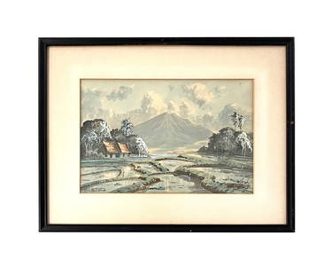 Albert Bierstadt (1830 - 1902) Germany: Albert Bierstadt (1830 - 1902) Germany Watercolor on Paper Measure 7 1/2"in H x 11 1/2"in W and 12 1/2"in H x 16 1/2"in W with frame Known for: Romanticized western landscape paintings,