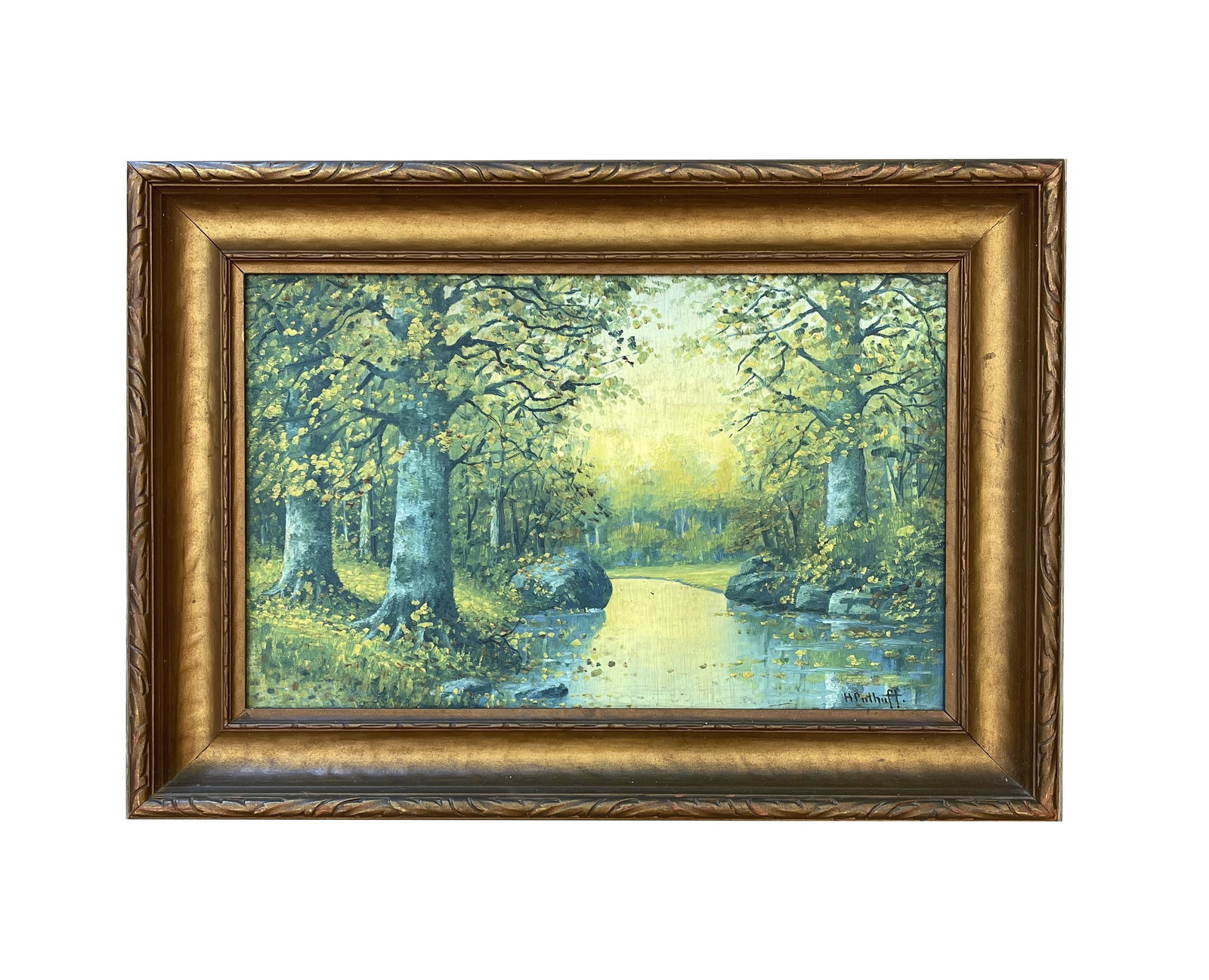 Hanson Duvall Puthuff (1875 - 1972) American: Hanson Duvall Puthuff (1875 - 1972) American Oil on Board Measure 8 1/2"in H x 13 1/2"in W and 12 1/2"in H x 17 1/2"in W with frame Known for: Desert landscape, portrait and mural painting Biography: