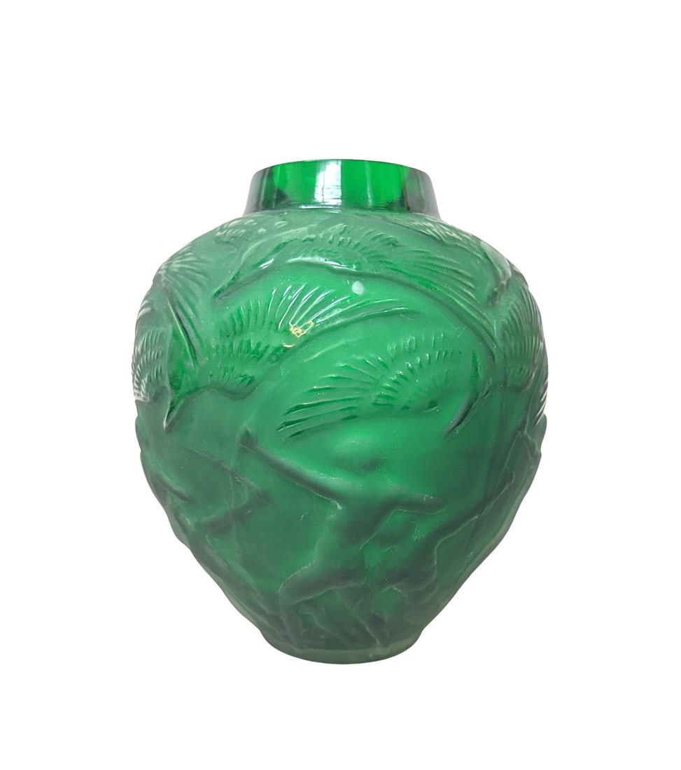 Art Deco Amber Glass Archers Vase Signed R. Lalique (1 of 4)