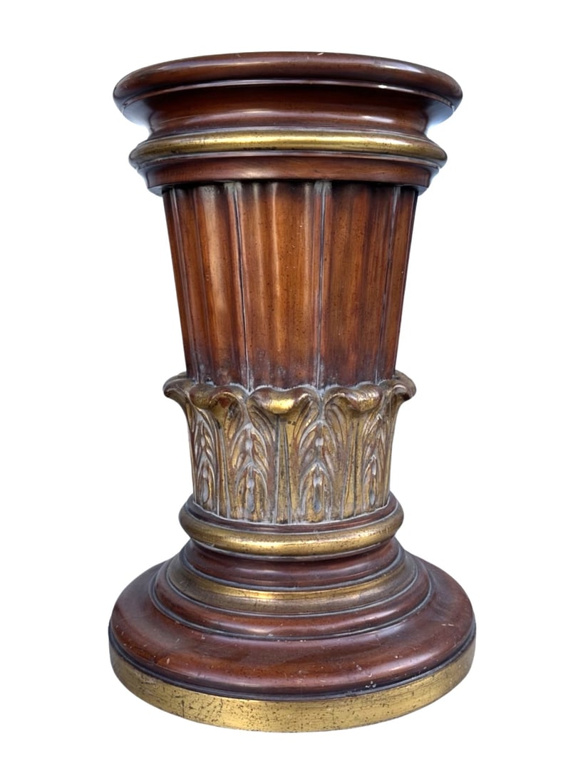 Hand Carved Wood Column Pedestal (1 of 3)