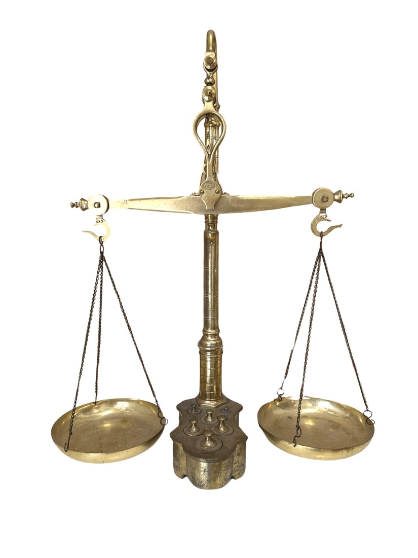 Maco Braga Brass 19th Century Apothecary Balance Scale (1 of 7)