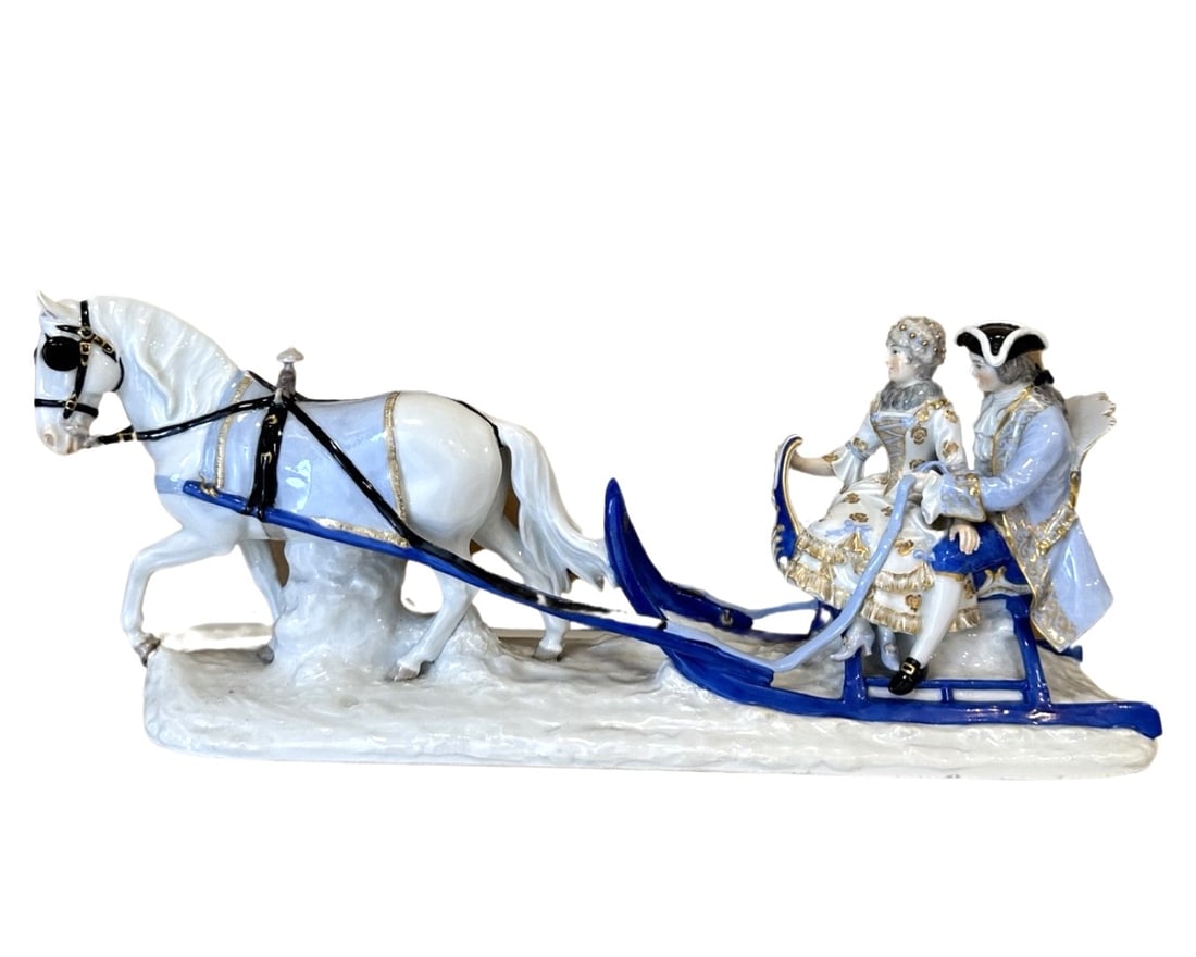 Hand Painted Royal Carriage Marked Meissen (1 of 9)