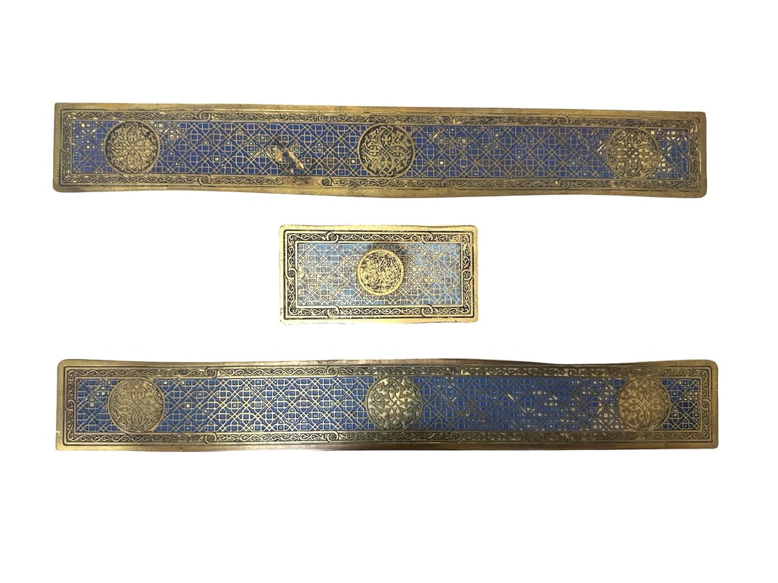 Rare Authentic Three Tiffany Polychomed Desk Pieces (1 of 5)