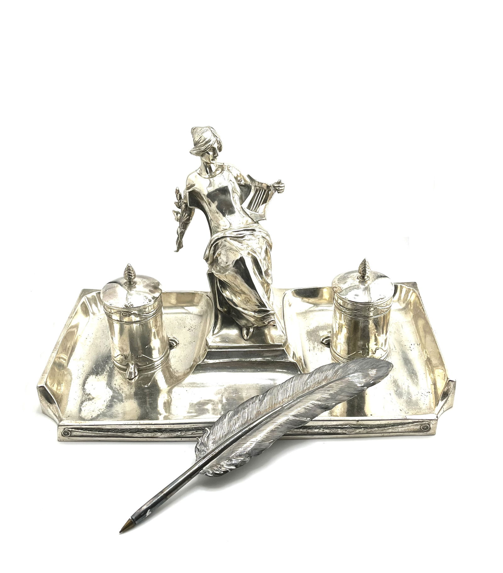 Art Nouveau German Silver Plated Inkwell by WMF (1 of 5)