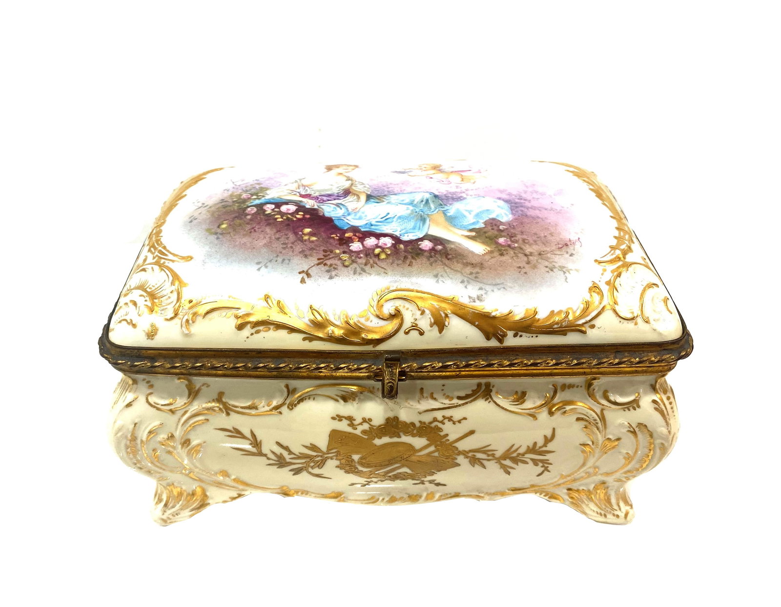 Antique 19th Century Large French Sevres Box (1 of 8)