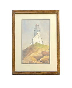 Andrew George Winter (1893 - 1958) Estonia: Andrew George Winter (1893 - 1958) Estonia Watercolor on Paper Measure 14 1/2"in H x 9"in W and 21 1/2"in H x 16"in W with frame Known for: Marine, landscape and genre painting Biography: A colorful,