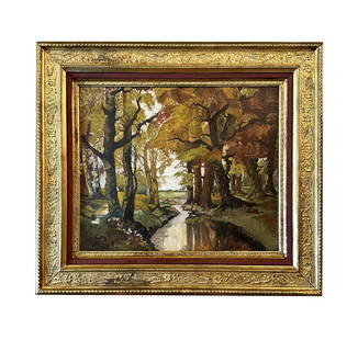 John William Beatty (1869 - 1941) Canada: John William Beatty (1869 - 1941) Canada Oil on Cardboard Measure 20"in H x 24"in W and 29 1/4"in H x 33"in W with frame Known for: Painting, teaching, drypoint, etching Biography: John William Beatty