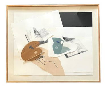 Liliana Porter (Born 1941) Argentina.: Liliana Porter (Born 1941) Argentina Serigraphy Mixed Media on Paper Title: Arte Poetica II Numbered 26/50 Measure 32"in H x 40"in W and 39 1/2"in H x 47"in W with frame Biography: Porter was born in