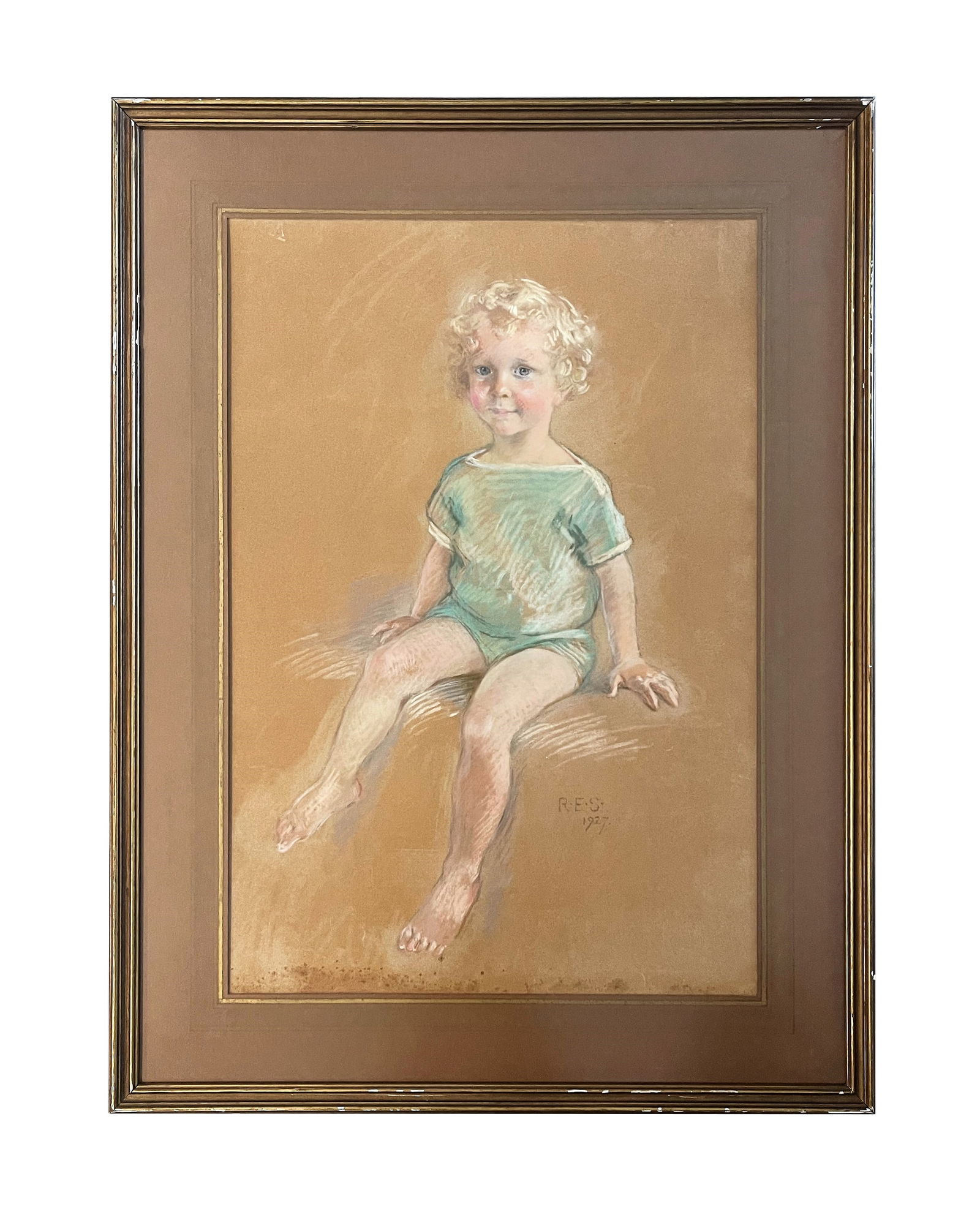Rosina Emmet Sherwood (1854 - 1948) American: Rosina Emmet Sherwood (1854 - 1948) American Pastel on Paper Measure 25"in H x 17"in W and 32 1/2"in H x 24 1/2"in W with frame Known for: Genre, child portrait and interior scene painting Name varian