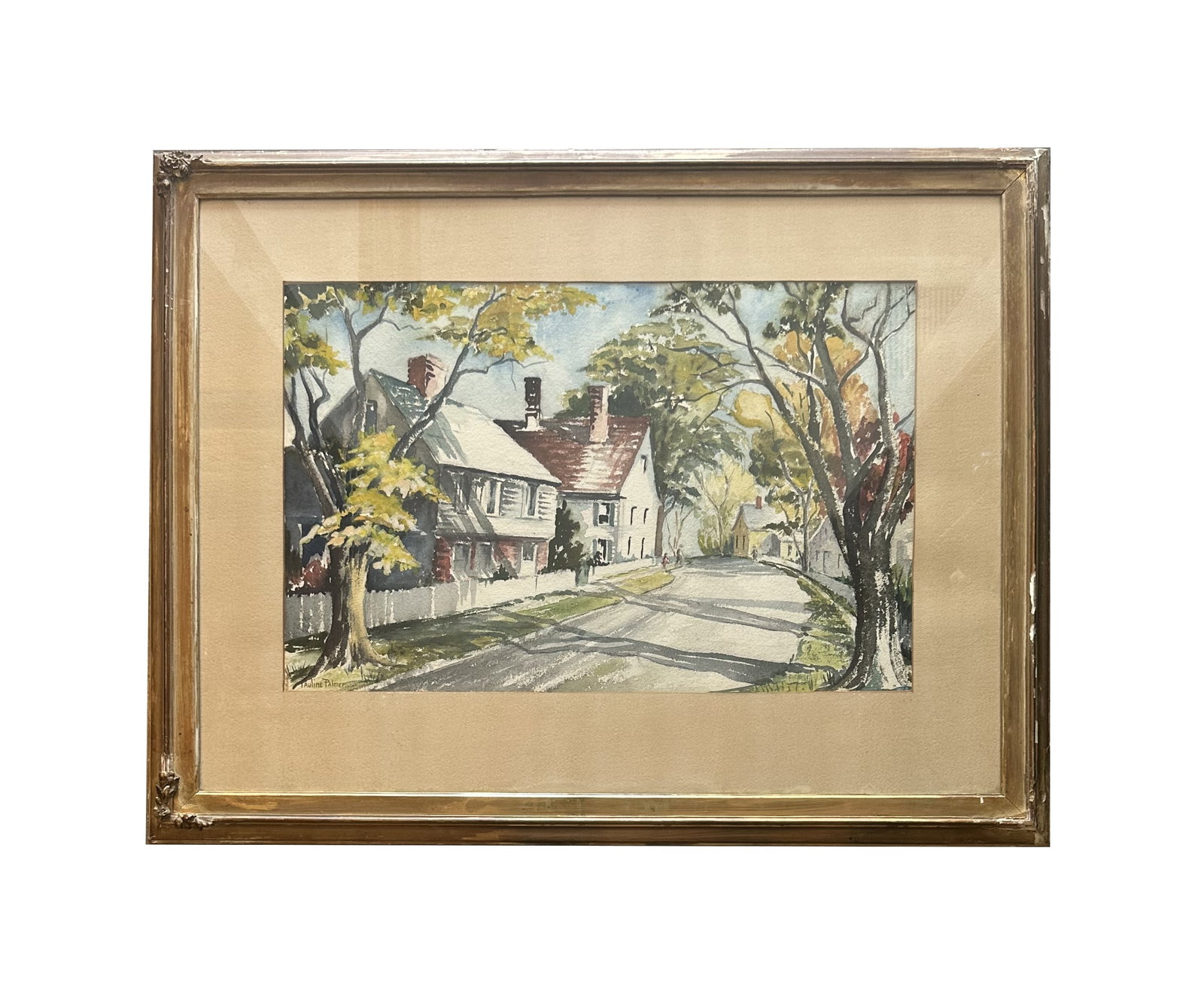Pauline Lennards Palmer (1867 - 1938) American: Pauline Lennards Palmer (1867 - 1938) American Watercolor on Paper Measure 17 3/4"in H x 27 1/2"in W and 30 1/2"in H x 39 1/2"in W with frame Known for: Landscape, interiors, portrait and genre painti