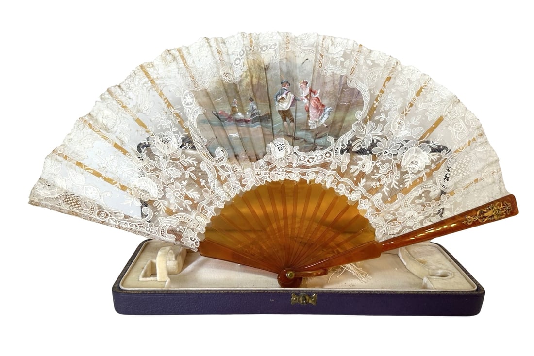 Gorgeous French Antique Hand Painted Fan (1 of 12)