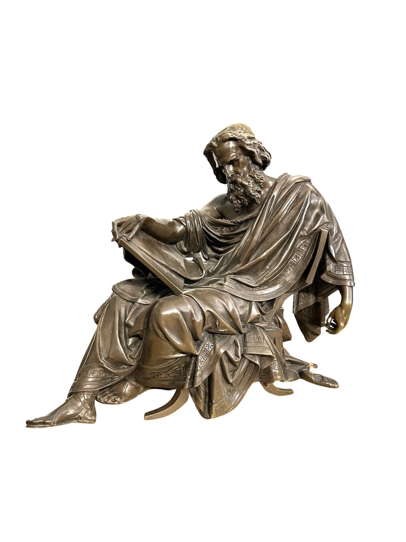 Albert-Ernest De Carrier-Belleuse (1824 - 1887) France: Albert-Ernest De Carrier-Belleuse (1824 - 1887) France Moses Bronze Sculpture Measure 14 1/2"in H x 16"in W x 6 1/2"in D Known for: Baroque and Rococo mythology subject sculpture Name variants: A Carr