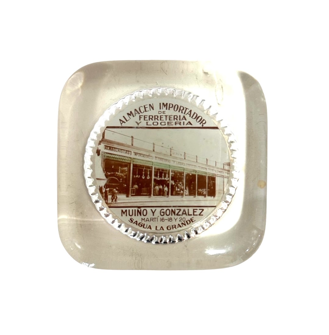 Antique Cuban Glass Paperweight: Antique Cuban Glass Paperweight Measure 1"in H x 3 1/4"in W x 3 1/4"in D