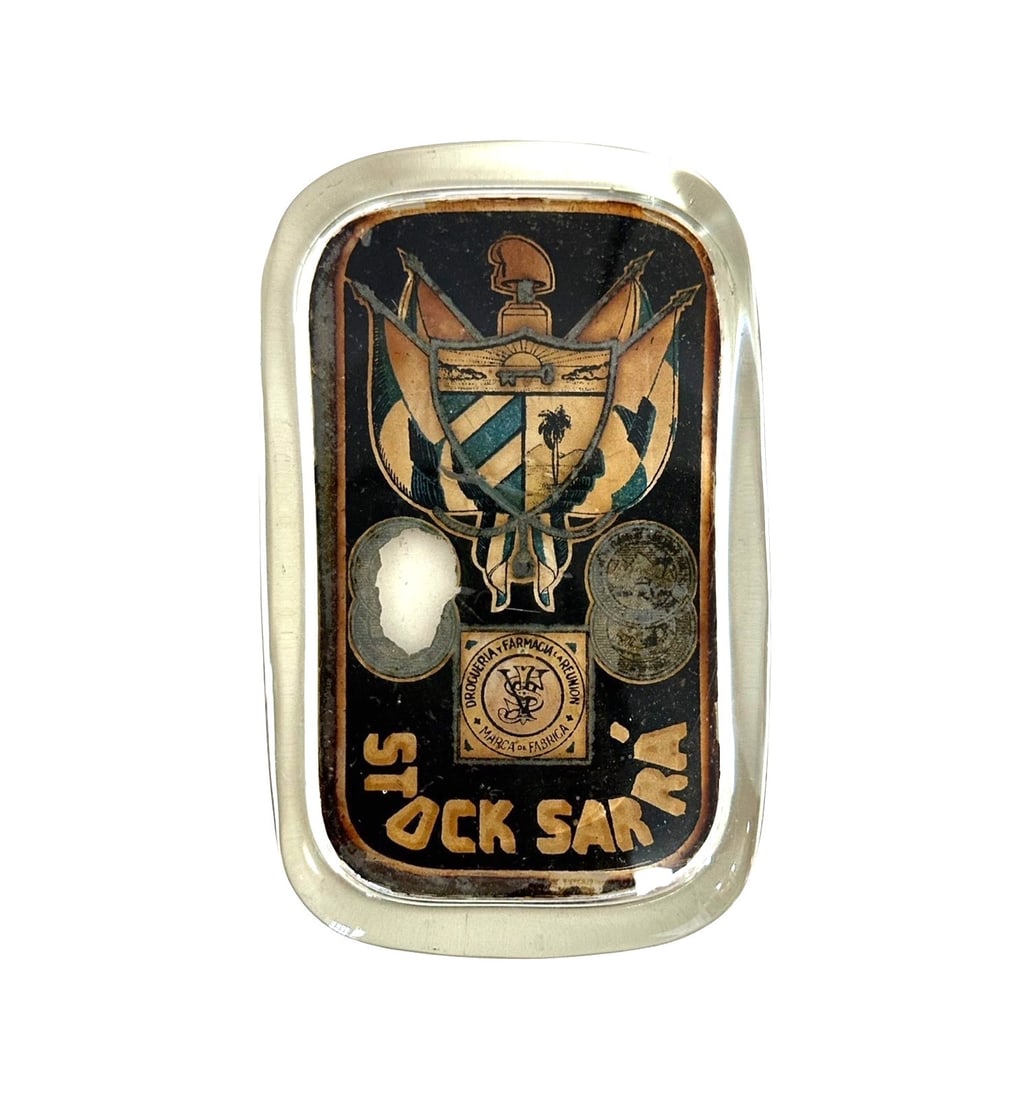 Antique Cuban Glass Paperweight: Antique Cuban Glass Paperweight Measure 1/2"in H x 2 1/2"in W x 4"in D