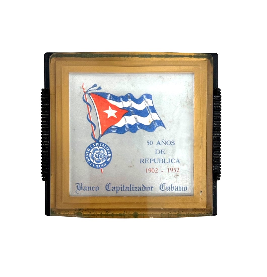 Antique Cuban Paperweight: Antique Cuban Paperweight Measure 1/2"in H x 3 1/2"in W x 3 1/4"in D