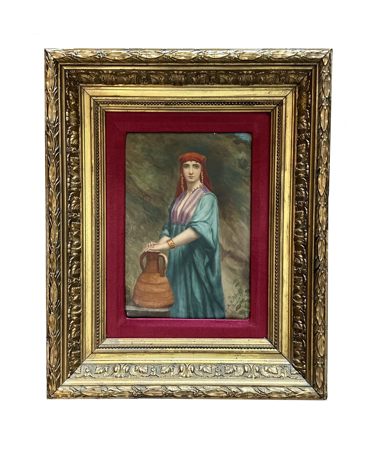 19th Century French Hand Painted Porcelain Plaque (1 of 5)