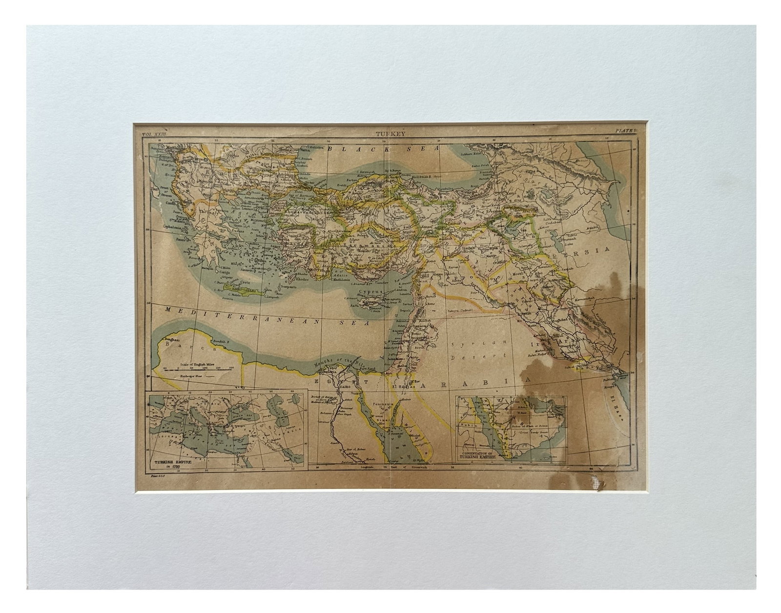 C 1893 Victorian Map - Turkey - Armenia Cyprus Irak - Arabi - Turkish Empire 1850 (1 of 6)