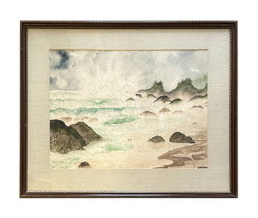 Edmund Darch Lewis (1835 - 1910) American: Edmund Darch Lewis (1835 - 1910) American Watercolor on Paper Measure 13 1/4"in H x 18"in W and 20"in H x 24"in W with frame Known for: Landscape and coastal marine painting Name variants: Edmond Darc