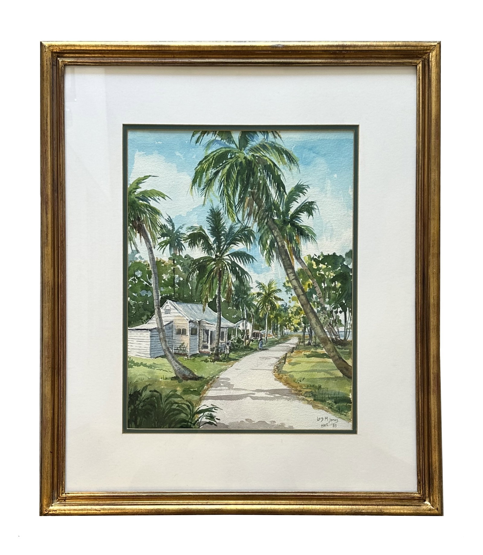 Lois Mailou Jones (1905 - 1998) American: Lois Mailou Jones (1905 - 1998) American Watercolor on Paper Measure 16"in H x 11 3/4"in W and 25"in H x 21"in W with frame Known for: African figure-genre, landscape, still life and mask painting, te