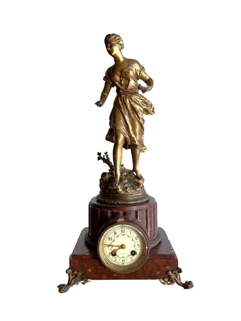 Ernest Rancoulet (1870 - 1915) French Marble and Bronze Clock (1 of 10)
