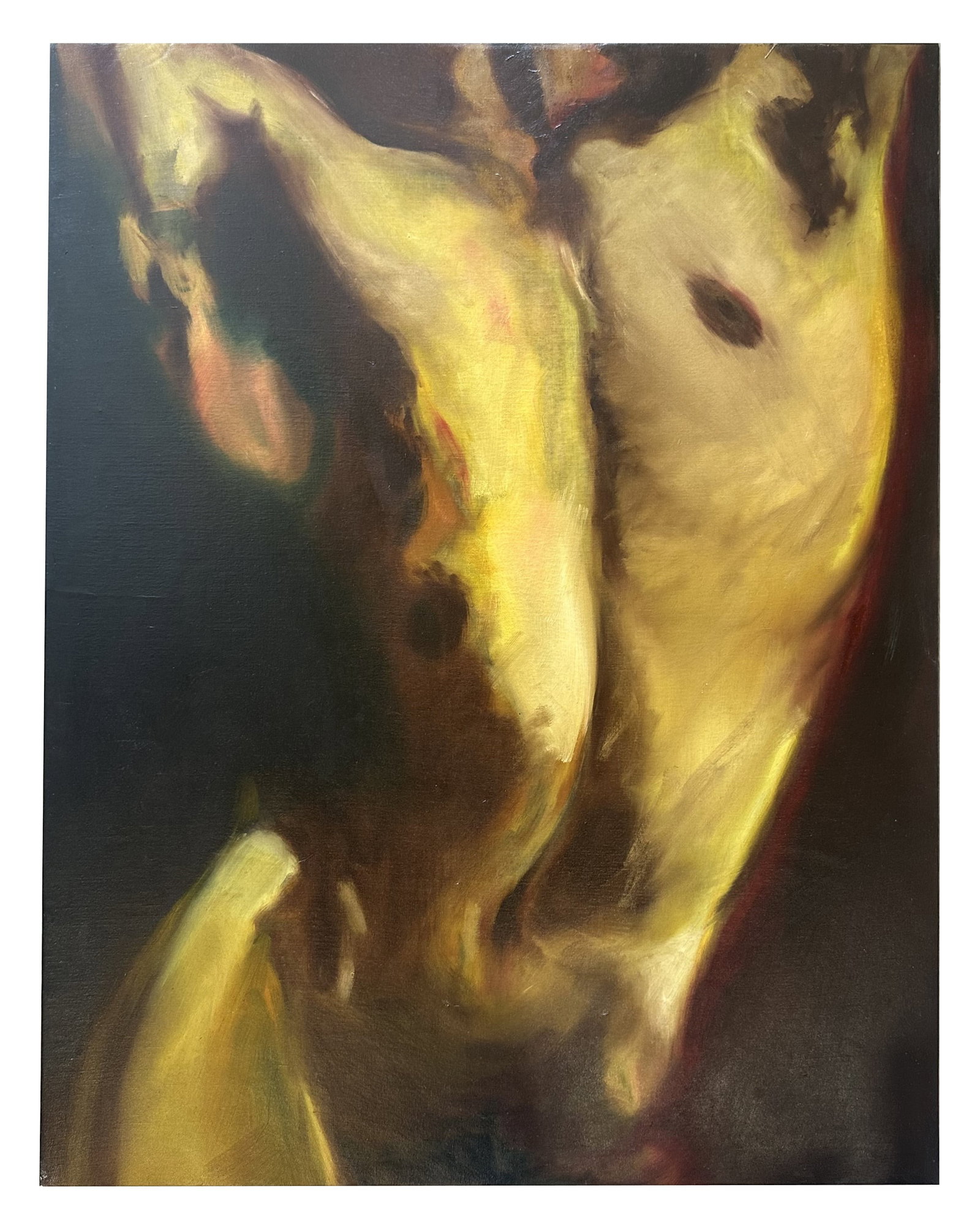 Luis Caballero (1943 - 1995) Colombia: Luis Caballero (1943 - 1995) Colombia Oil on Canvas Measure 37"in H x 29"in W - No Frame Known for: Male nude figure Biography: In 1963-64, he studied at the Academie de la Grand Chaumiere, Paris, and