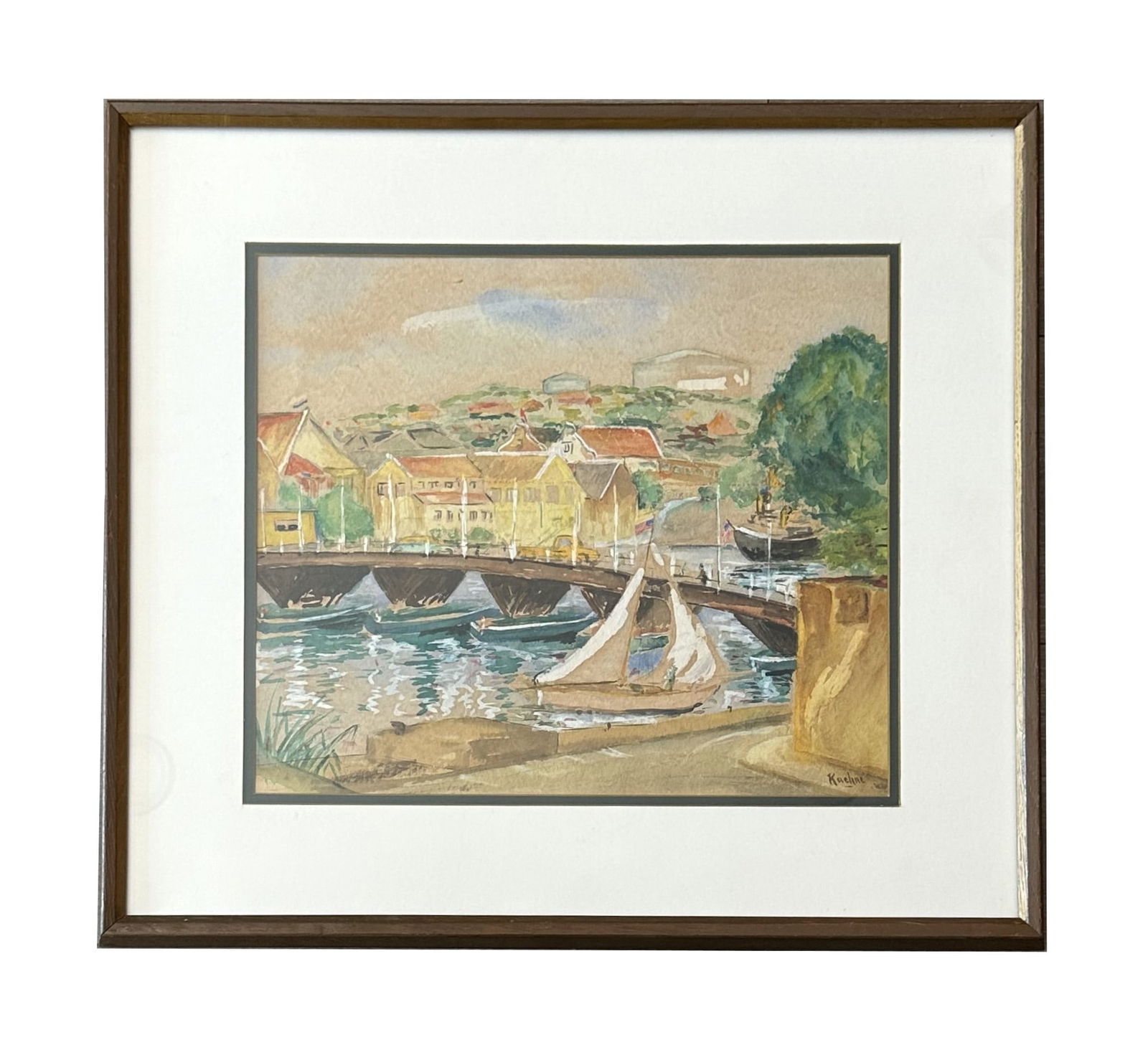 Max Kuehne (1880 - 1968) Germany: Max Kuehne (1880 - 1968) Germany Watercolor on Paper Measure 13"in H x 15 1/2"in W and 20 3/4"in H x 23"in W with frame Known for: Town-landscape, still life, marine painting, sculpture, decorative sc
