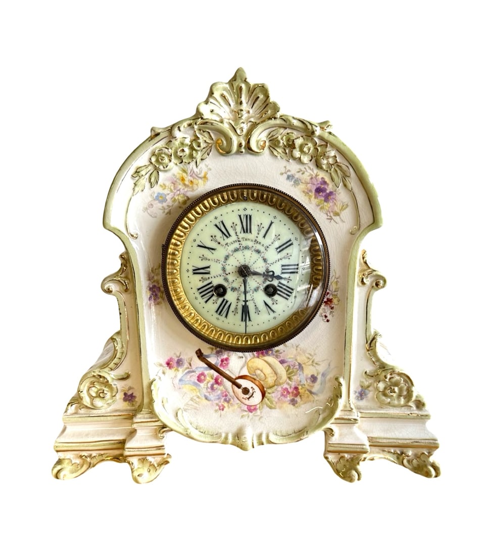 Victorian Japy Freres Co. Med. D' Honneur Porcelain Mantle Clock (1 of 7)