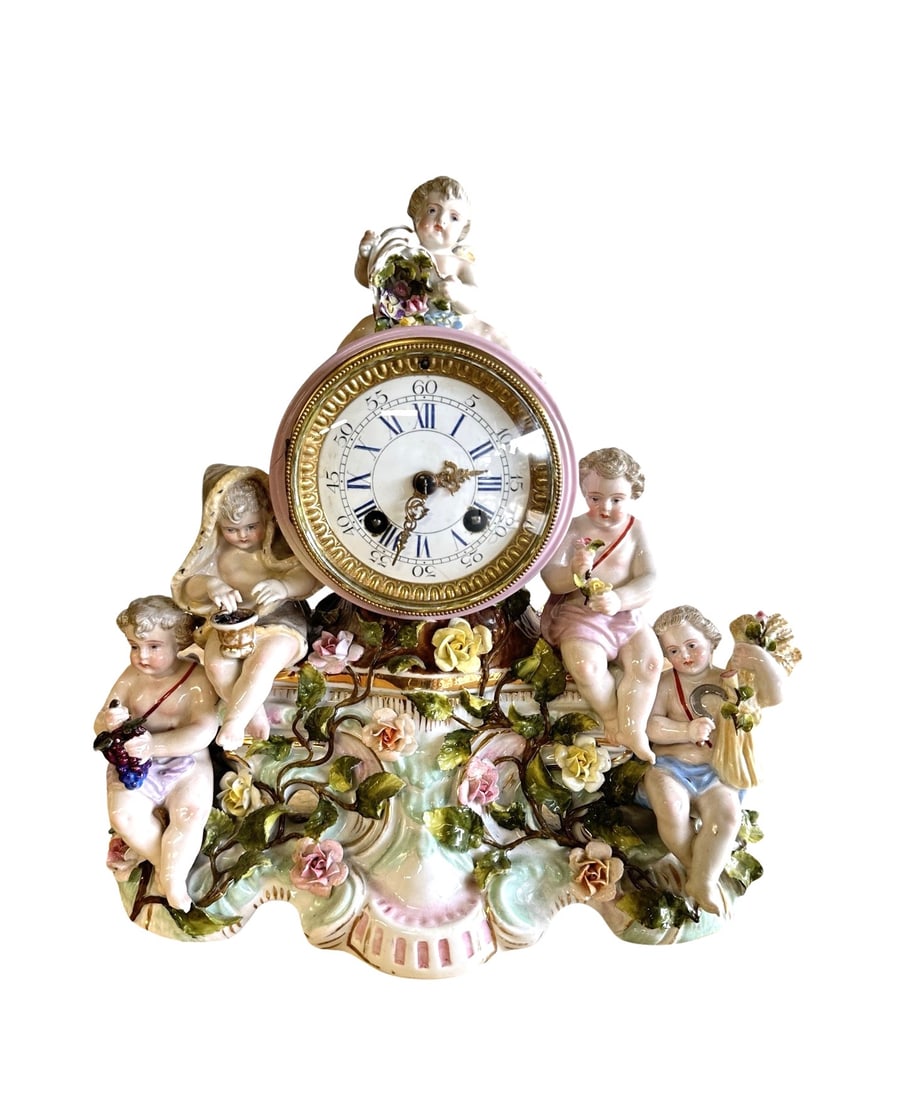 Gorgeous Antique French Porcelain Clock (1 of 12)