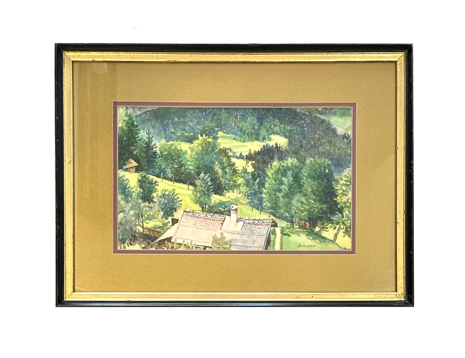 Albert Bierstadt (1830 - 1902) Germany: Albert Bierstadt (1830 - 1902) Germany Watercolor on Paper Measure 7 3/4"in H x 12 3/4"in W and 14 1/4"in H x 19 1/4"in W with frame Known for: Romanticized western landscape paintings, photography Bi