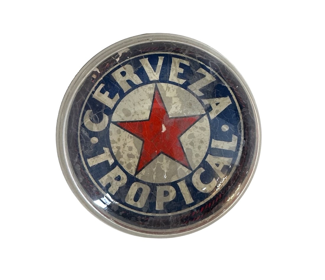 Antique Cuban Glass Paperweight: Antique Cuban Glass Paperweight Measure 1"in H x3"in Diameter