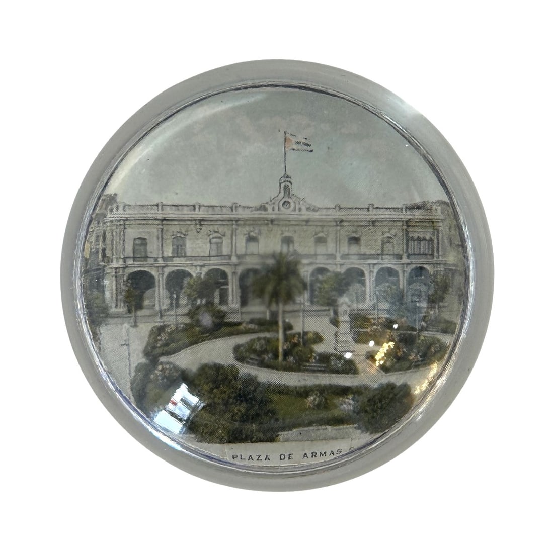 Antique Cuban Glass Paperweight: Antique Cuban Glass Paperweight Measure 1 1/4"in H x 3"in Diameter