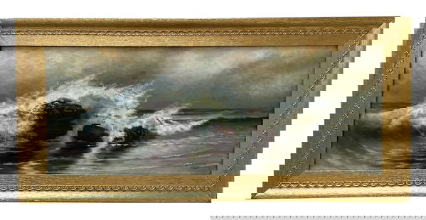 Ivan Konstantinovich Aivazovsky (1817 - 1900) Ukraine: Ivan Konstantinovich Aivazovsky (1817 - 1900) Ukraine Oil on Canvas Measure 9 1/2"in H x 24 1/2"in W and 13 1/2"in H x 28 1/2"in W with frame Known for: Seascape, marine scene painting Name variants: