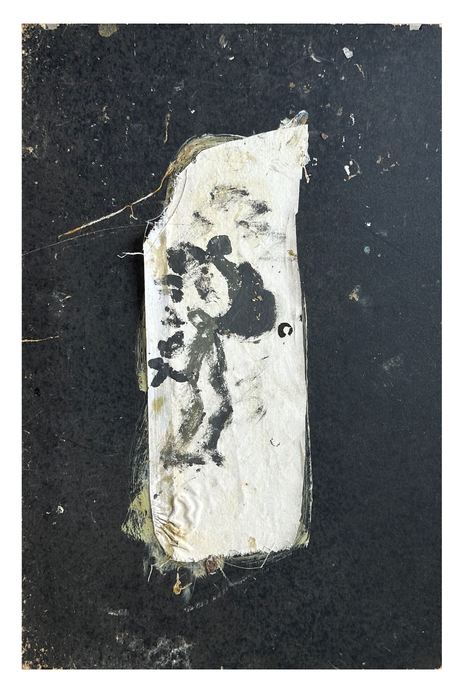 Purvis Young (1943 - 2010) American: Purvis Young (1943 - 2010) American Oil on Fabric on Wood (Found Material) Measure 5"in H x 14"in W (Fabric) and 14"in H x 21 1/2"in W (Wood) Known for: Mod naive urban views, installation Name varian