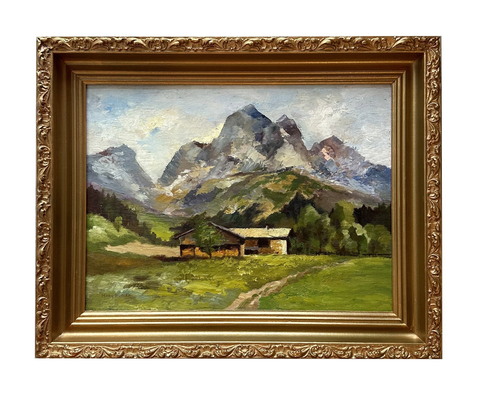 Mary Cable Butler (1865 - 1946) American: Mary Cable Butler (1865 - 1946) American Oil on Board Measure 11 3/4"in H x 15 3/4"in W and 15 1/2"in H x 19"in W x 1 1/2"in D with frame Known for: Sea-landscape and some genre-figure painting Biogra