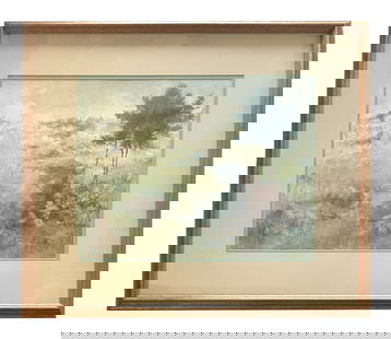 John Henry Twachtman (1853 - 1902) American: John Henry Twachtman (1853 - 1902) American Pastel on Paper Measure 14"in H x 18"in W and 23 3/4"in H x 27 3/4"in W with frame Known for: Landscape and portrait painting, illustrator Biography: John T