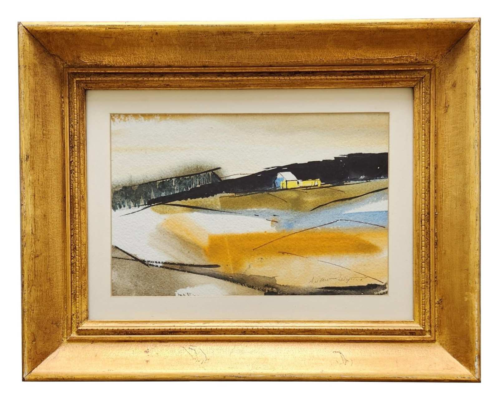 After Andrew Newell Wyeth (1917 - 2009) American: After Andrew Newell Wyeth (1917 - 2009) American Watercolor on Paper Measure 7 1/2"in H x 11 1/2"in W and 14 1/2"in H x 18 1/2"in W with frame