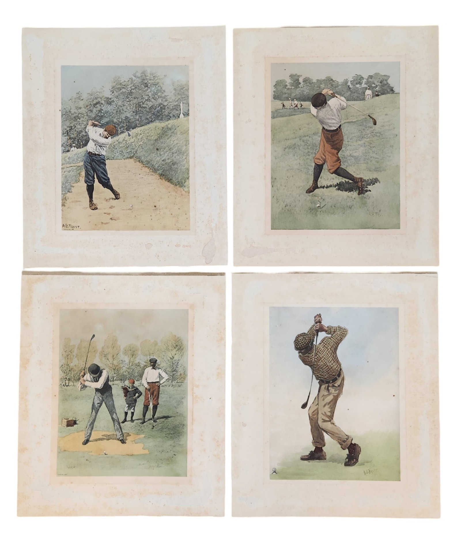 Lot of 4 Arthur Burdett Frost Prints  "Golf Scenes" (1 of 5)