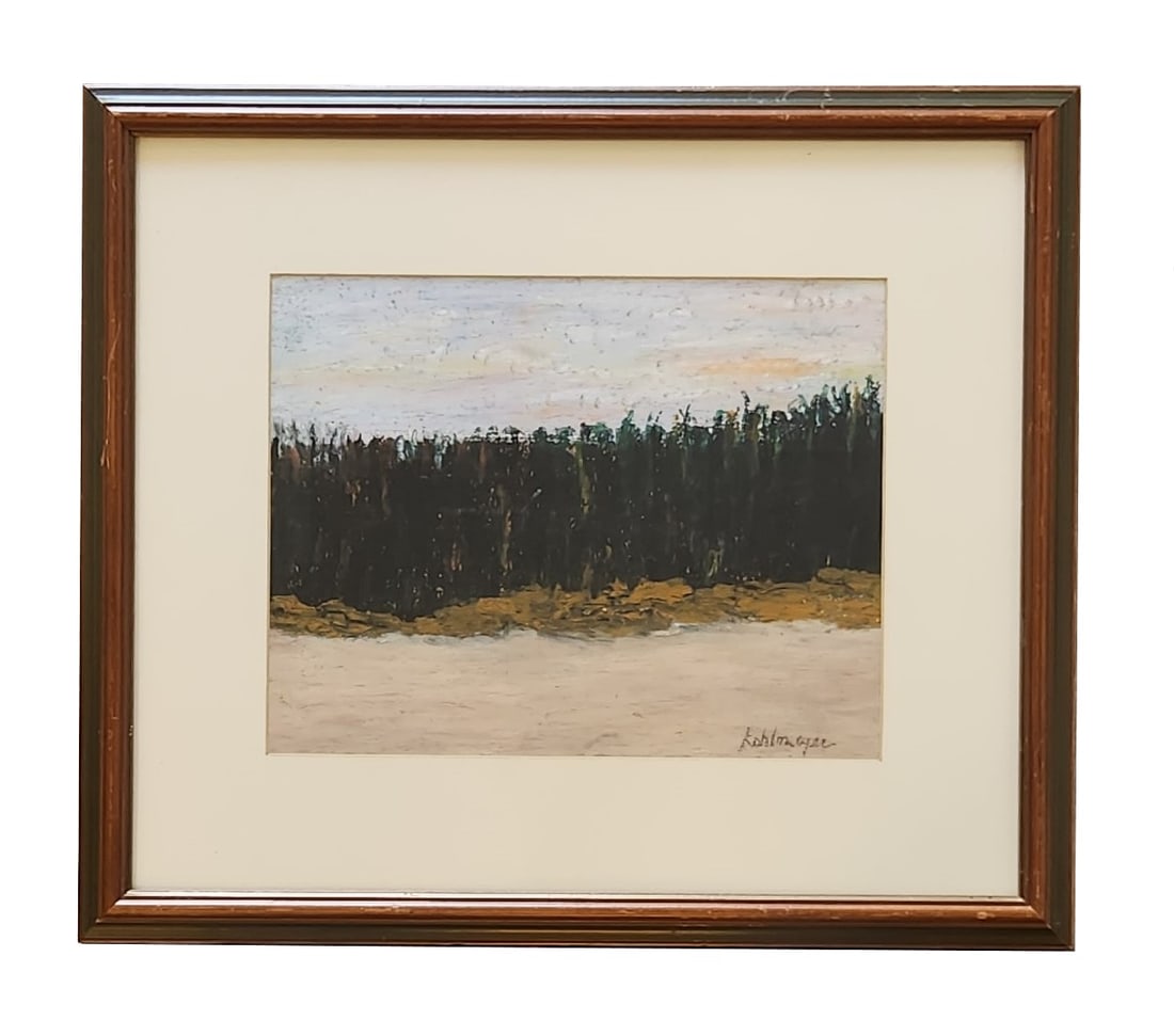 Ida Rittenberg Kohlmeyer (1912 - 1997) American: Ida Rittenberg Kohlmeyer (1912 - 1997) American Mixed Media on Cardboard Measure 8 1/2"in H x 11"in W and 15 1/4"in H x 17 3/4"in W with frame Known for: Abstract painting and sculpture Biography: Ida