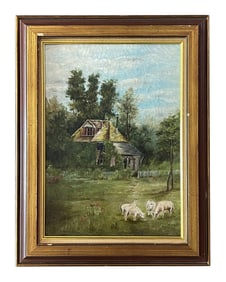 Antique Landscape Painting - Mystery Artist