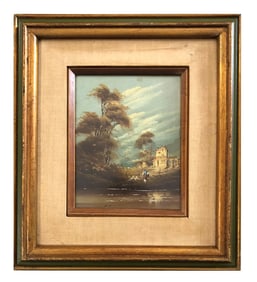 Possible 19th Century Dutch Village Copper Painting