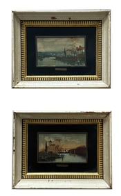 Two Antiques Miniatures Painting by R Comel